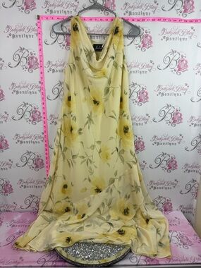 JOLIBEL dress long flowy Y2k flowers Yellow Floral Maxi Dress